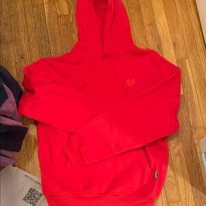 Comfrt Love Red Heart Embroidered Hoodie SET Valentines EDITION NWT oversized XL